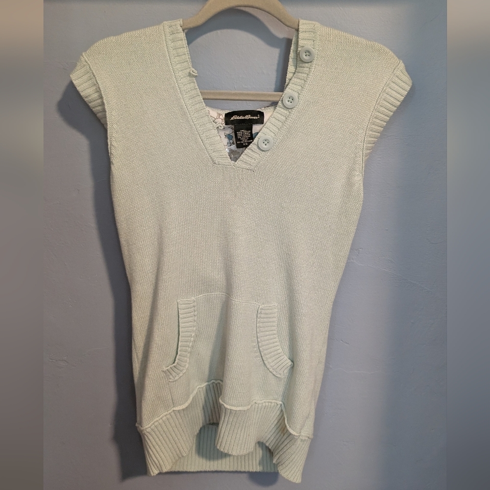 Eddie Bauer Sweater Vest Printed Hoodie In Sea Spray